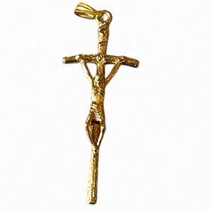 Vintage Gold-Tone Crucifix Cross Pendant